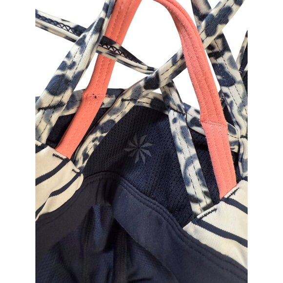 Athleta XS Womens Leopard & Stripe Print Sports Bra With Crisscross Straps - Picture 4 of 8